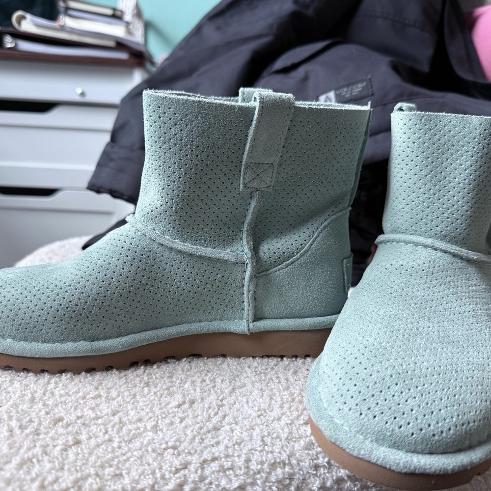 Ugg Mint Green Perforated Ankle Boots